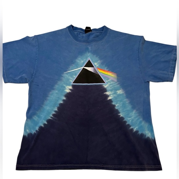PINK FLOYD DARK SIDE OF THE MOON blue tie-dye Anthill Trading Med* see note Vtg. - Picture 1 of 6